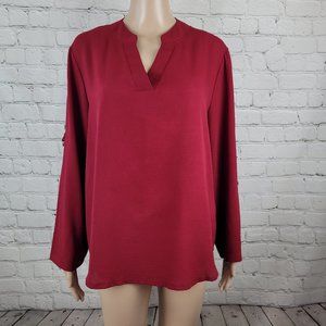Convertible Sleeve V-neck Blouse – Size XL
